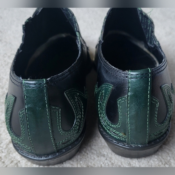 Vintage 80s 90s Mootsies Tootsies Cowboy Leather Boots Black & Green Sz 7.5 - Picture 3 of 9